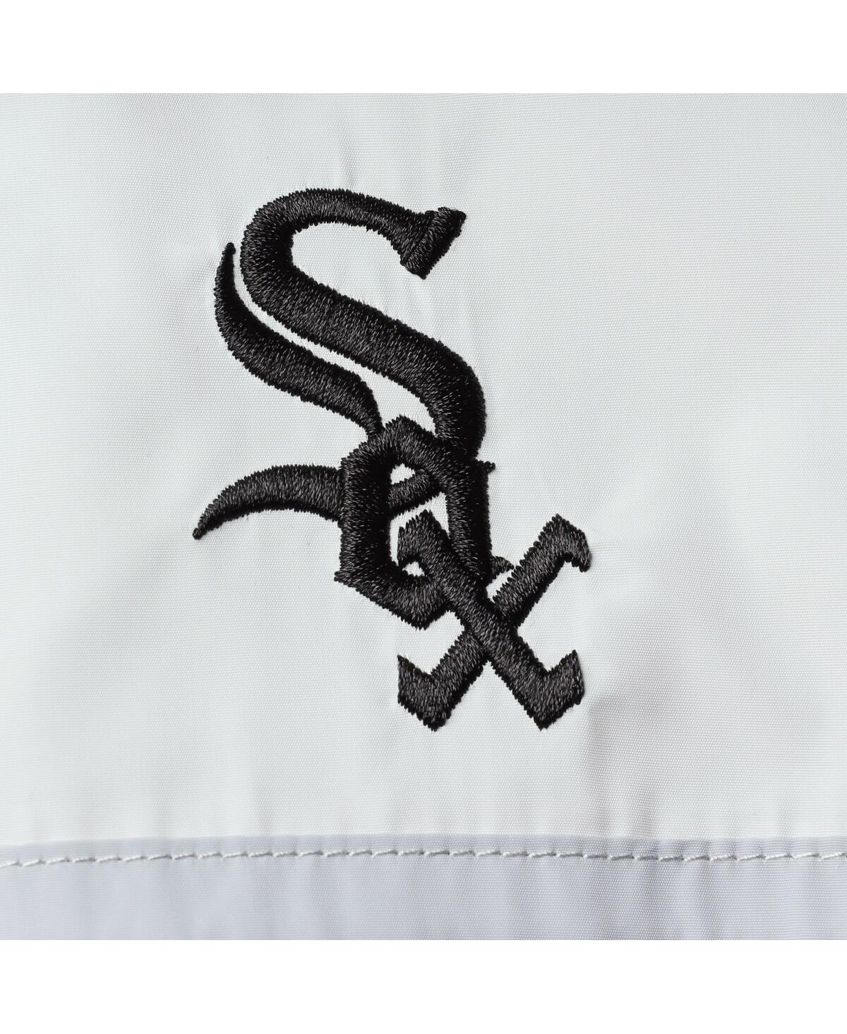 The Wild Collective Black Chicago White Sox Colorblock Track Raglan Full-zip Jacket In Black