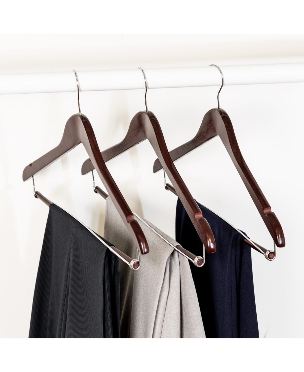 Shop Honey Can Do Contoured Cherry Suit Hangers, Set Of 6 In Natural