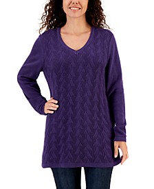 Women's Cable-Knit Tunic Sweater, Created for Macy's