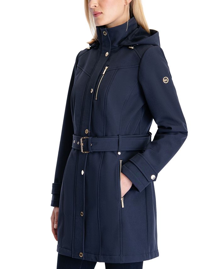 Michael Kors Women's Petite Hooded Belted Raincoat, Created for Macy's ...