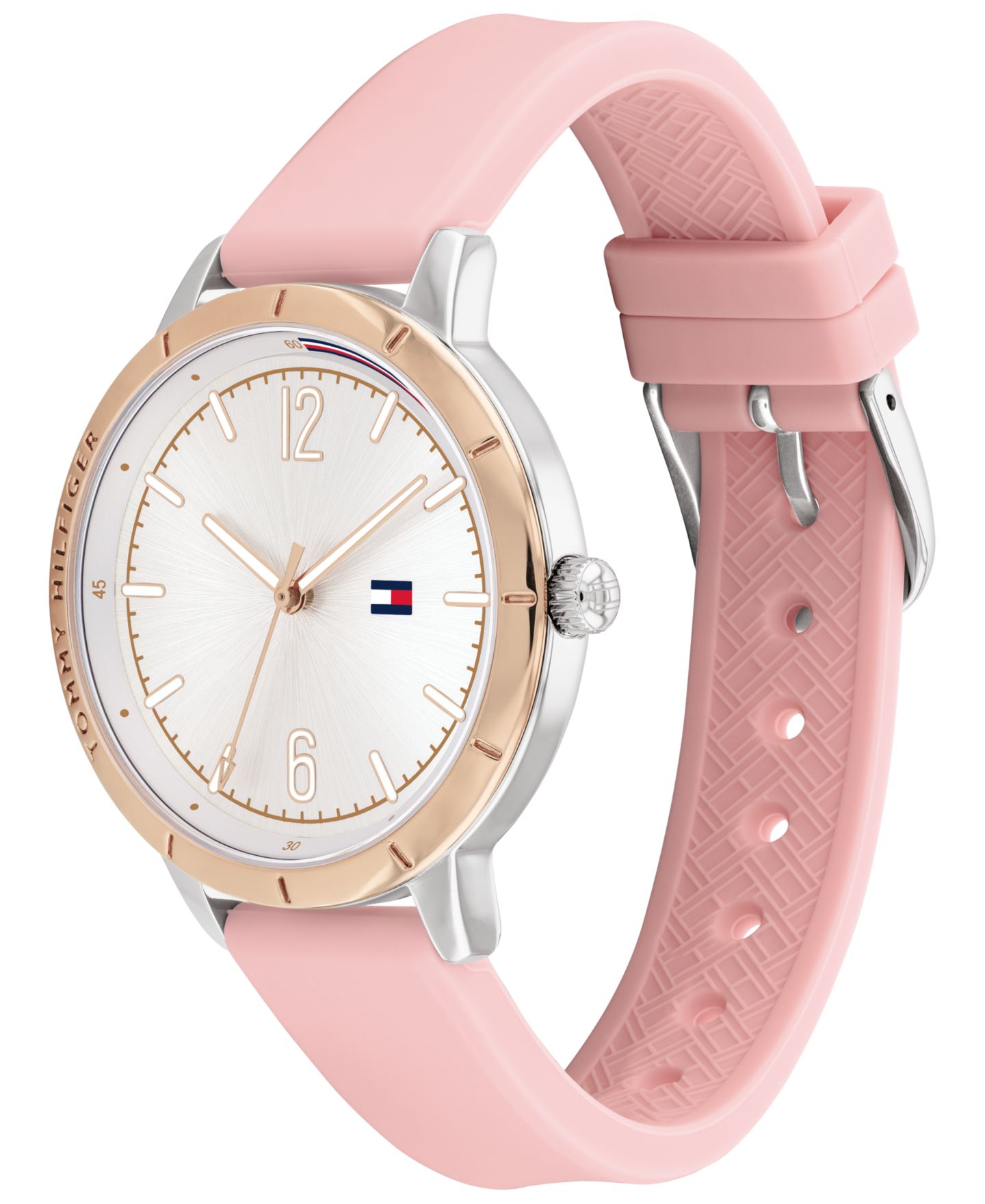 Женские часы Tommy Hilfiger Pink Silicone Strap Watch 38mm — фото 2