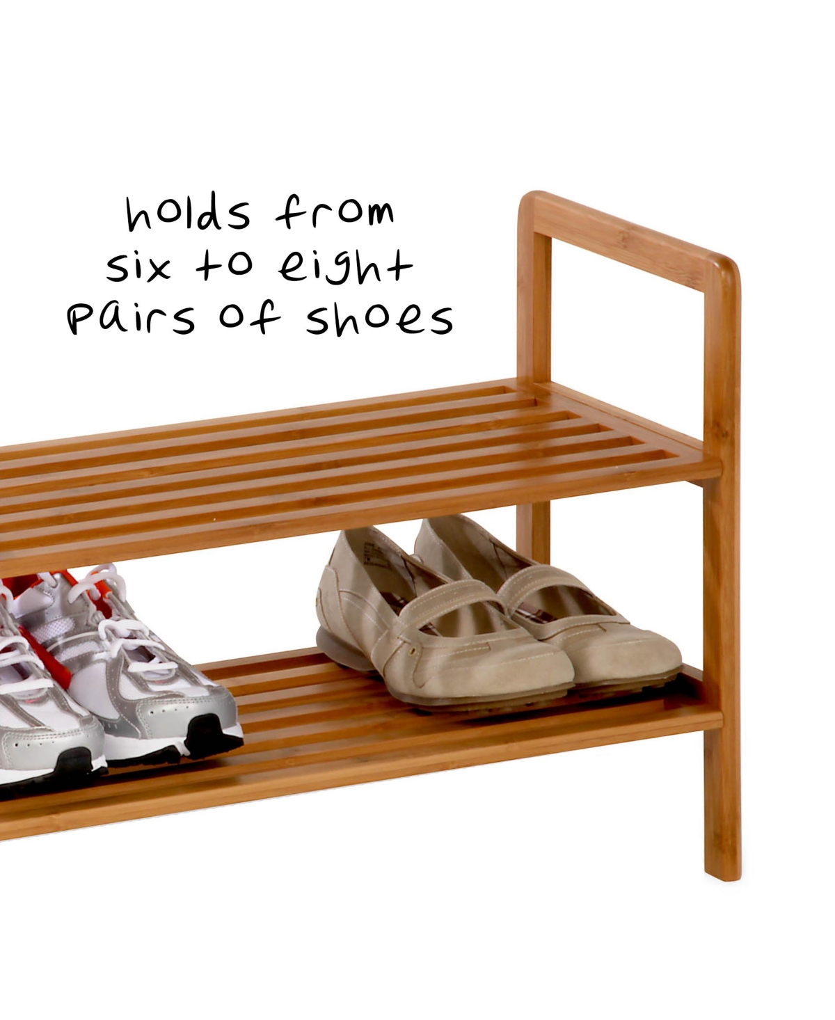 Shop Honey Can Do 2-tier Bamboo Shoe Rack In Natural
