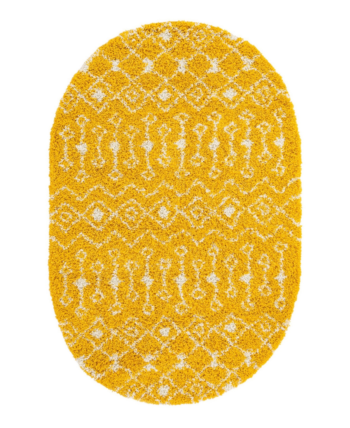 Bayshore Home Lattisse Casa Shag Lcs01 4' X 6' Oval Area Rug In Yellow
