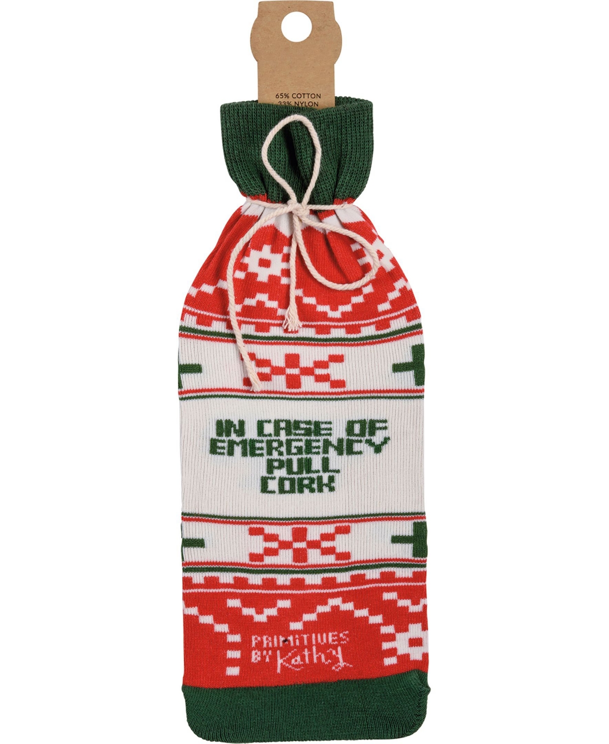 Christmas Survival Kit Bottle Sock - Red and White