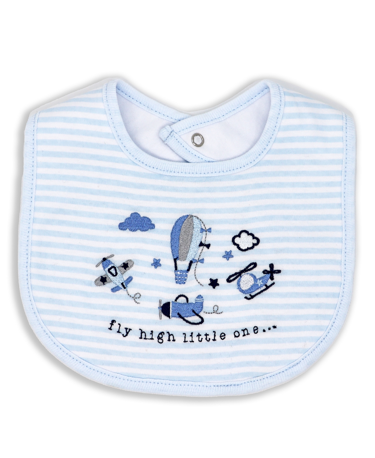 Baby Boys Fly High Layette Gift in Mesh Bag, 5 Piece Set - Light Blue and White