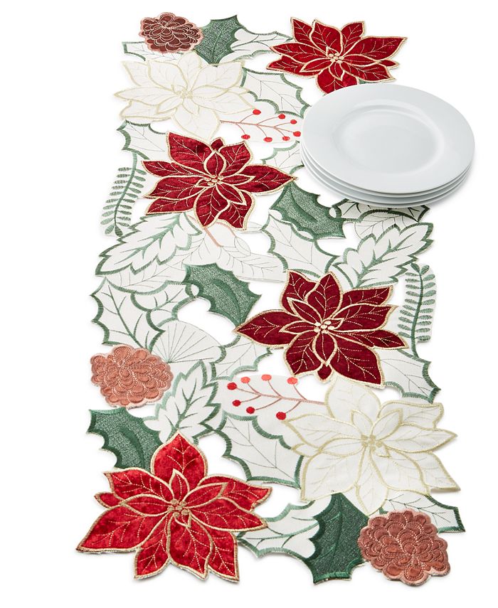 Elrene Poinsettia Centerpiece Runner Macy's