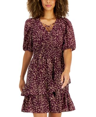 Taylor Women's Tiered-Hem Peasant Dress