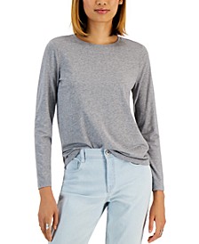 Petite Classic Solid Long Sleeve T-Shirt, Created for Macy's