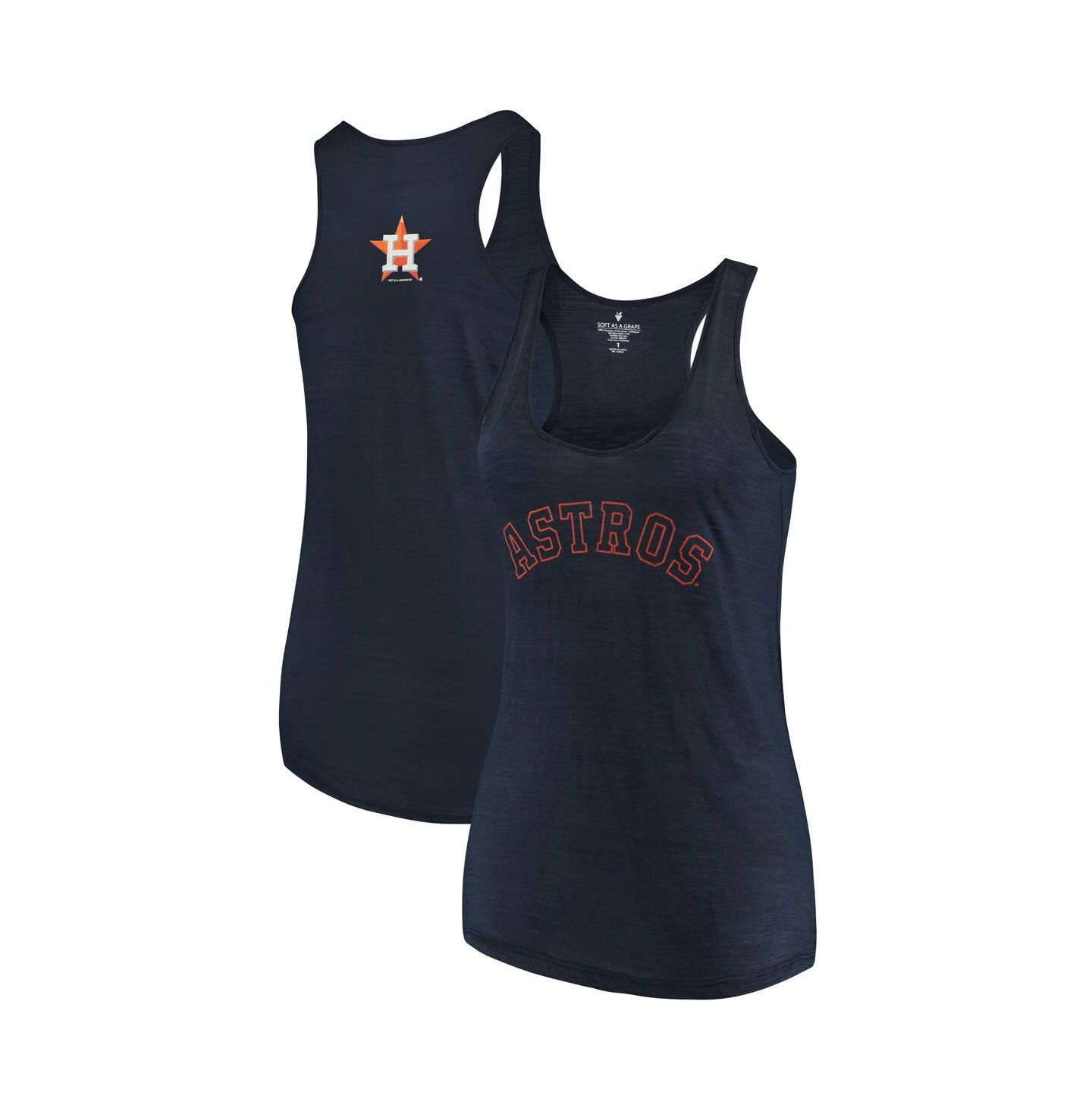 Женский топ Soft As A Grape Navy Houston Astros Plus Size Swing for the Fences Racerback — фото 2
