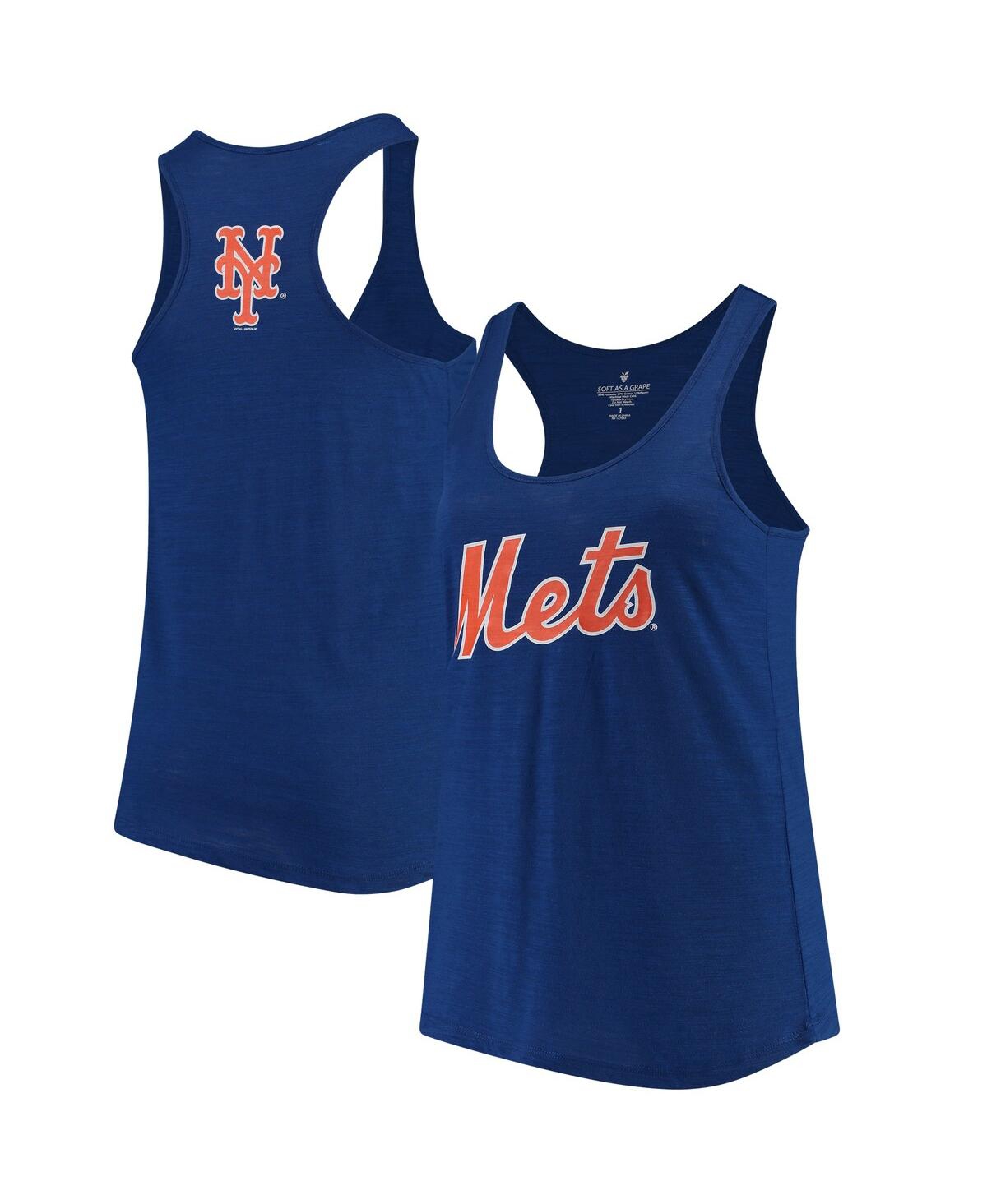 Women's Soft As A Grape Royal New York Mets Plus Size Swing for the Fences Racerback Tank Top - Royal