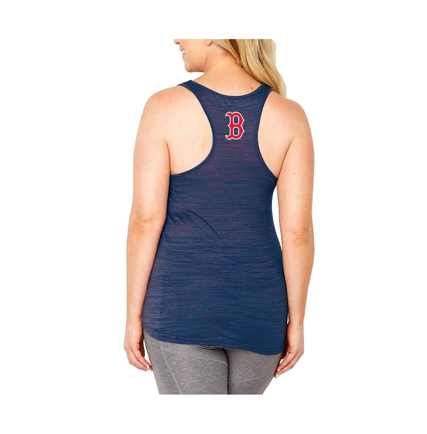 Женский топ Soft As A Grape Navy Boston Red Sox Plus Size Swing for the Fences Racerback — фото 2
