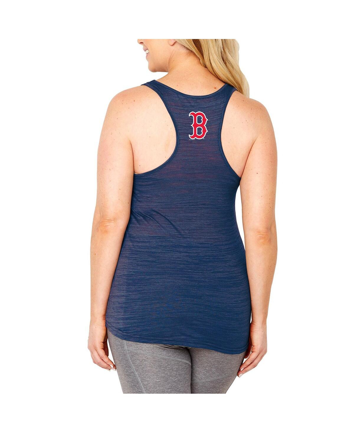 Shop Soft As A Grape Women's  Navy Boston Red Sox Plus Size Swing For The Fences Racerback Tank Top