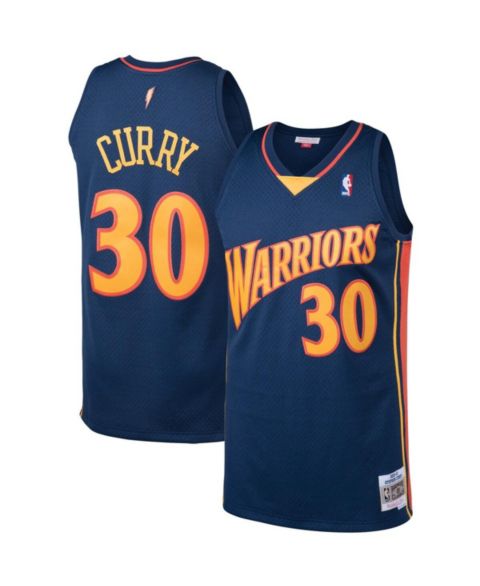 Мужской топ Mitchell & Ness Stephen Curry Navy Golden State Warriors Big and Tall Hardwood Classics Jersey