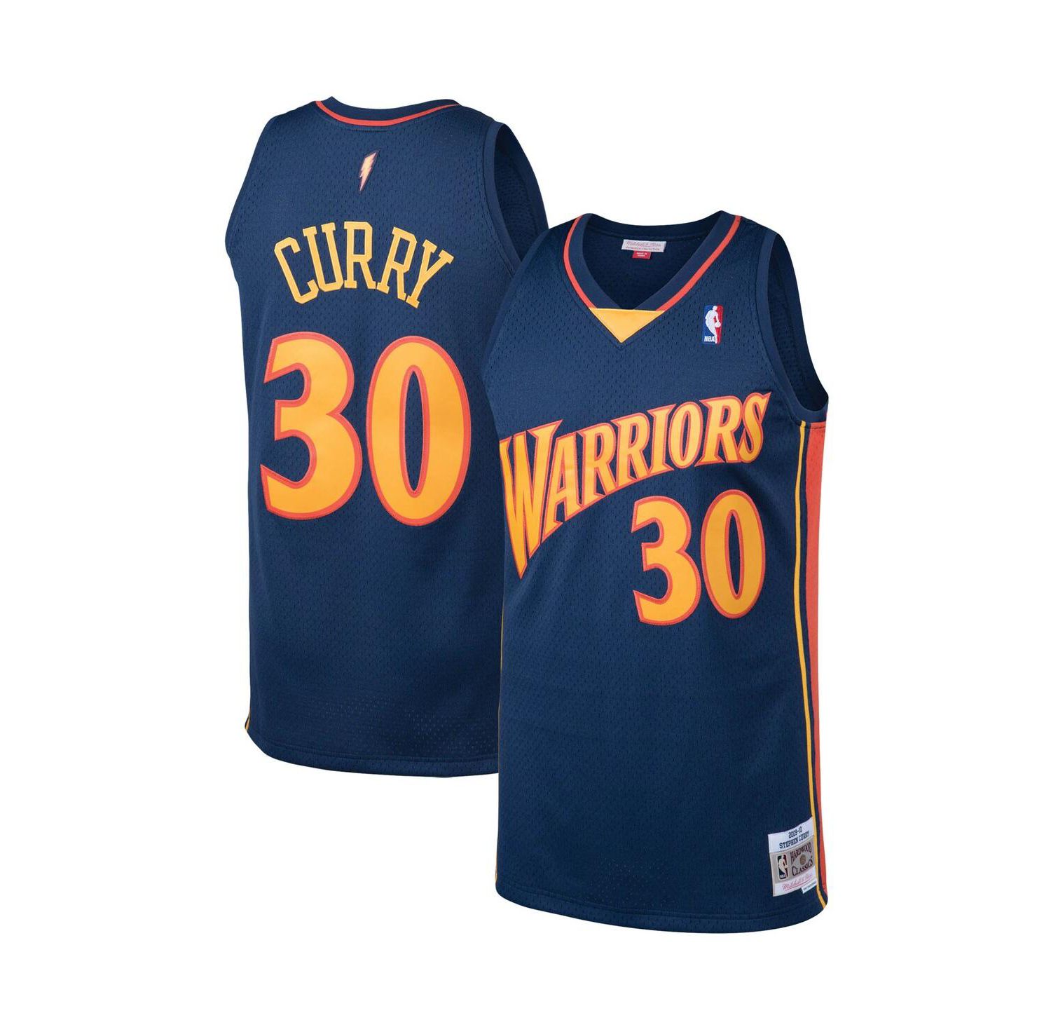 Men's Stephen Curry Navy Golden State Warriors Big and Tall Hardwood Classics Jersey