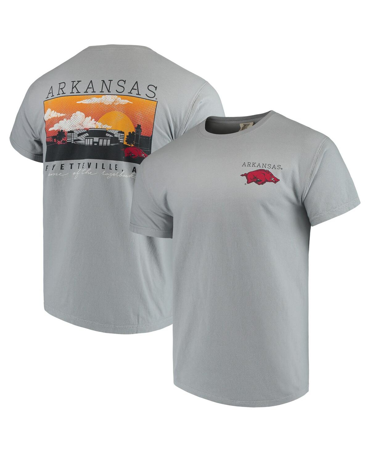 Men's Gray Arkansas Razorbacks Comfort Colors Campus Scenery T-shirt - Gray