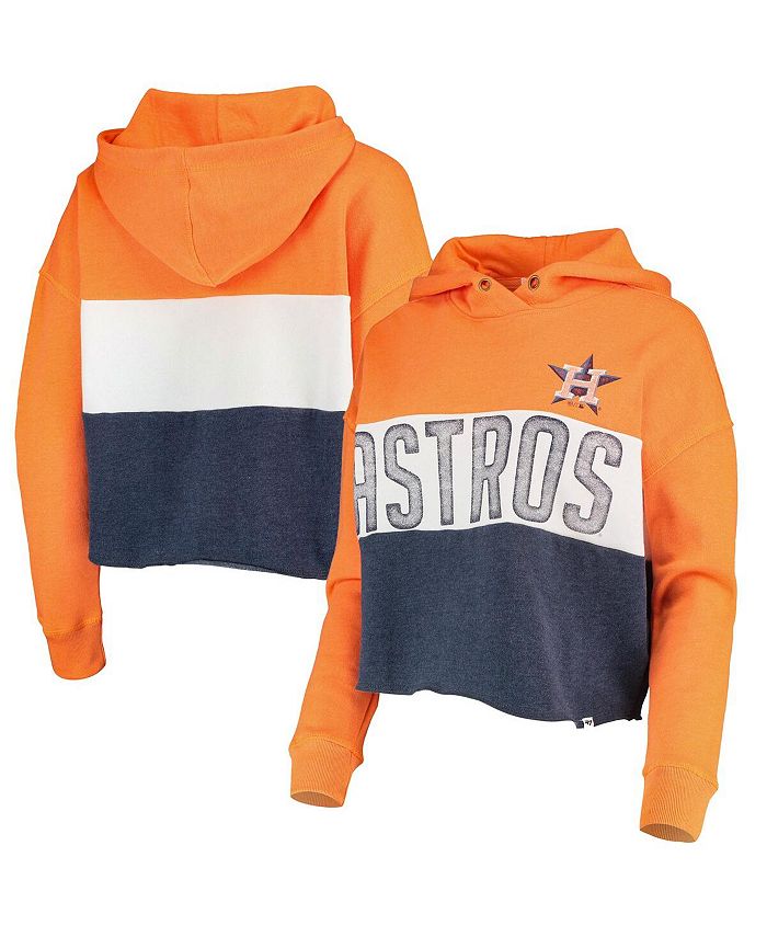 Women's Navy Houston Astros Cropped Long Sleeve T-Shirt