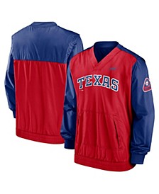 Men's Red, Royal Texas Rangers Cooperstown Collection V-Neck Pullover
