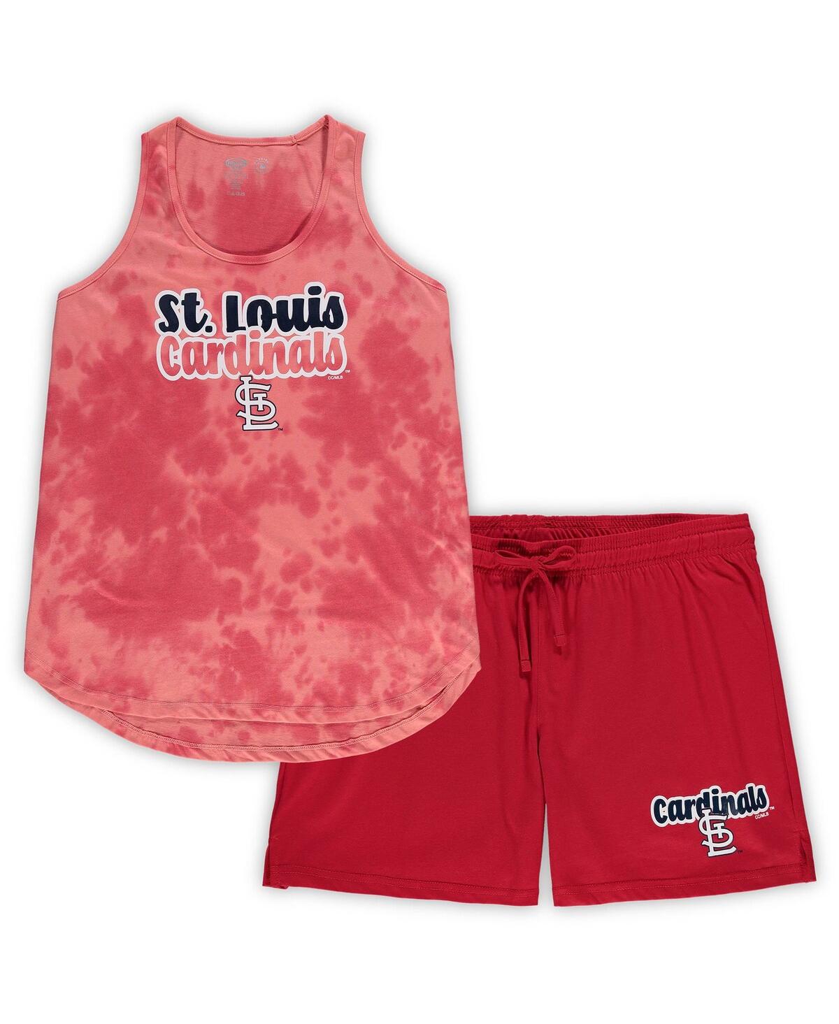 Shop Concepts Sport Women's  Red St. Louis Cardinals Plus Size Cloud Tank Top And Shorts Sleep Set