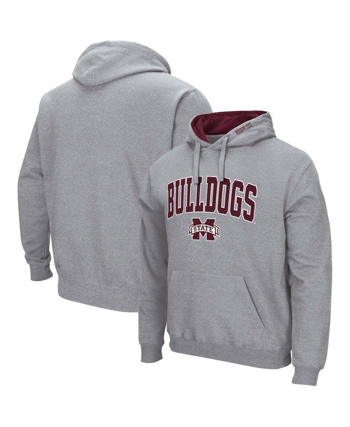 Shop Colosseum Men's  Heathered Gray Mississippi State Bulldogs Arch And Logo 3.0 Pullover Hoodie