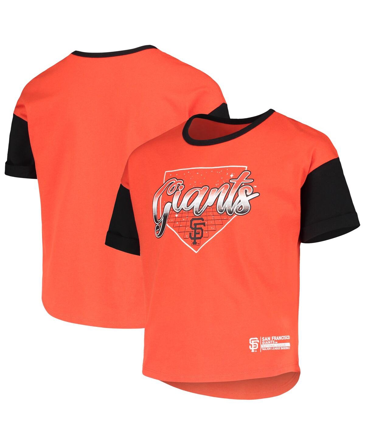 Outerstuff Kids' Big Girls Orange San Francisco Giants Bleachers T-shirt