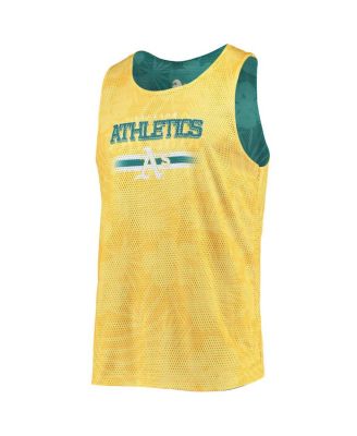 Men's Green, Gold Oakland Athletics Floral Reversible Mesh Tank Top