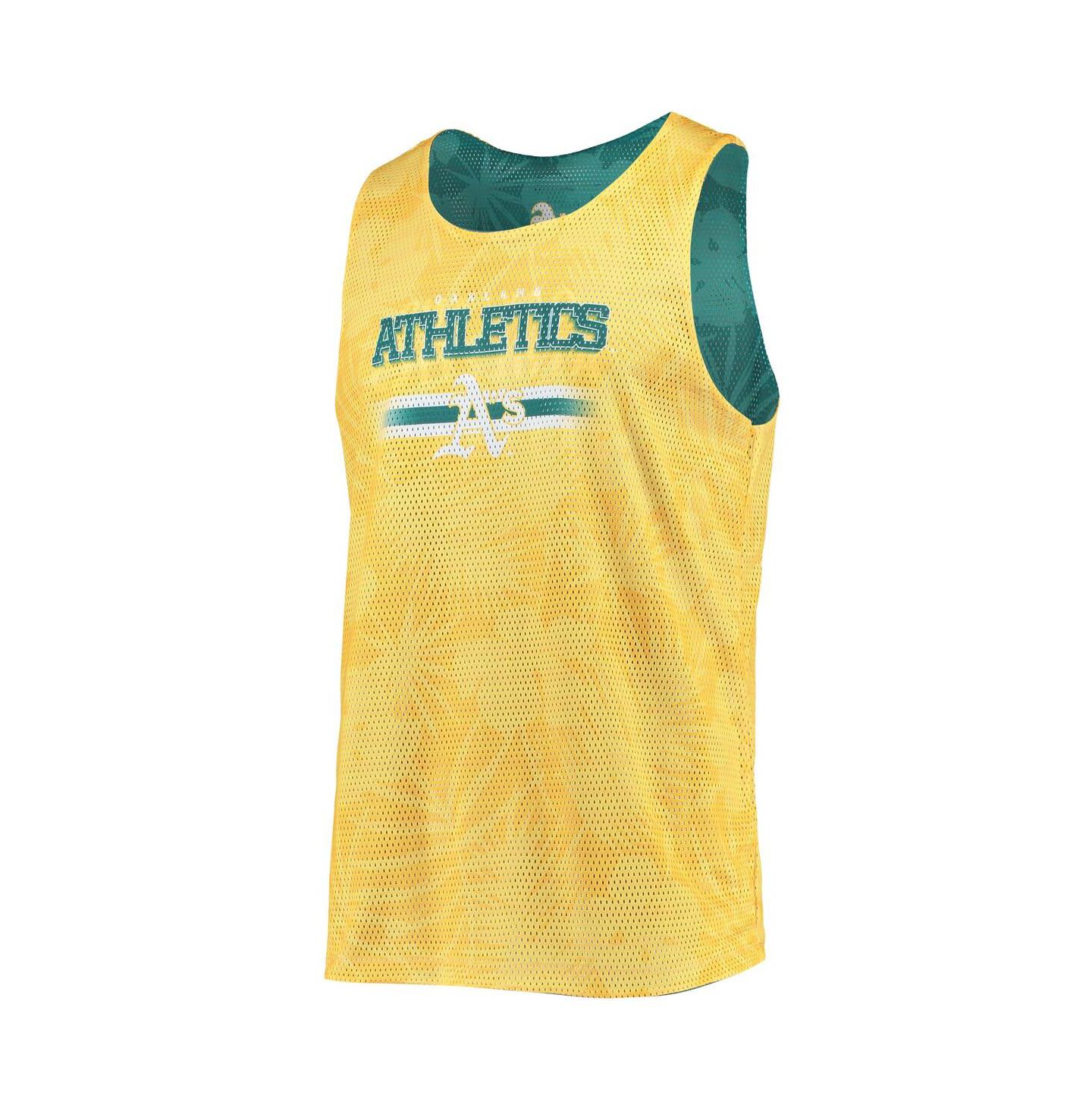 Мужской топ FOCO Green, Gold Oakland Athletics Floral Reversible Mesh — фото 4