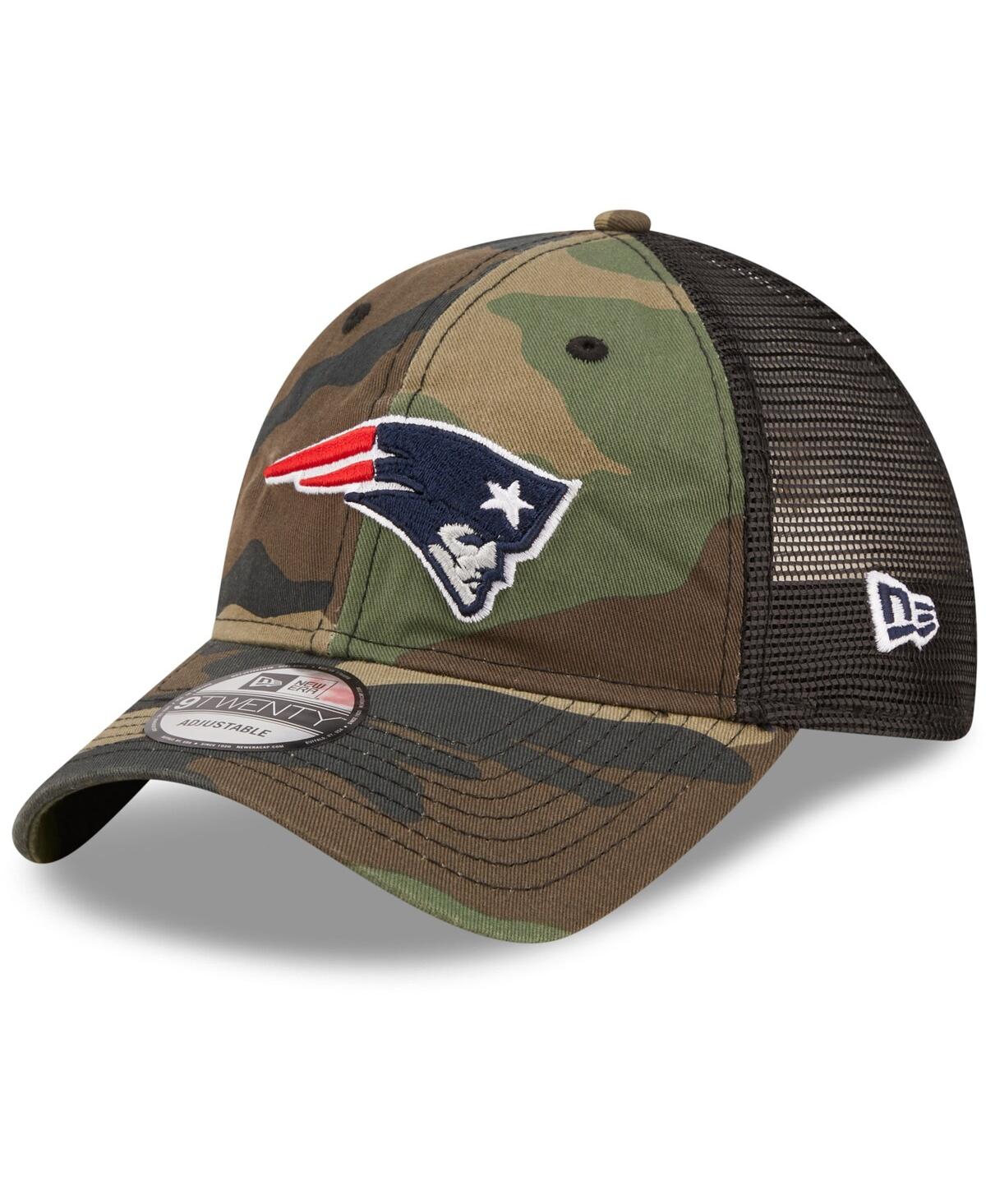 Shop New Era Men's  Camo, Black New England Patriots Basic 9twenty Trucker Snapback Hat In Camo,black