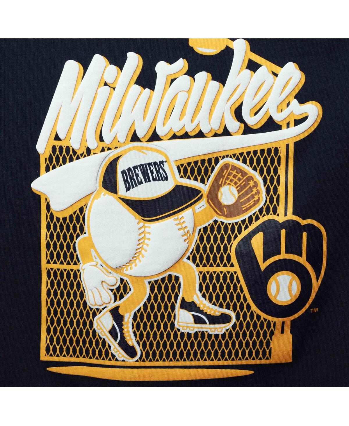 Toddler Boys and GirlsMilwaukee Brewers On the Fence T-shirt - Navy