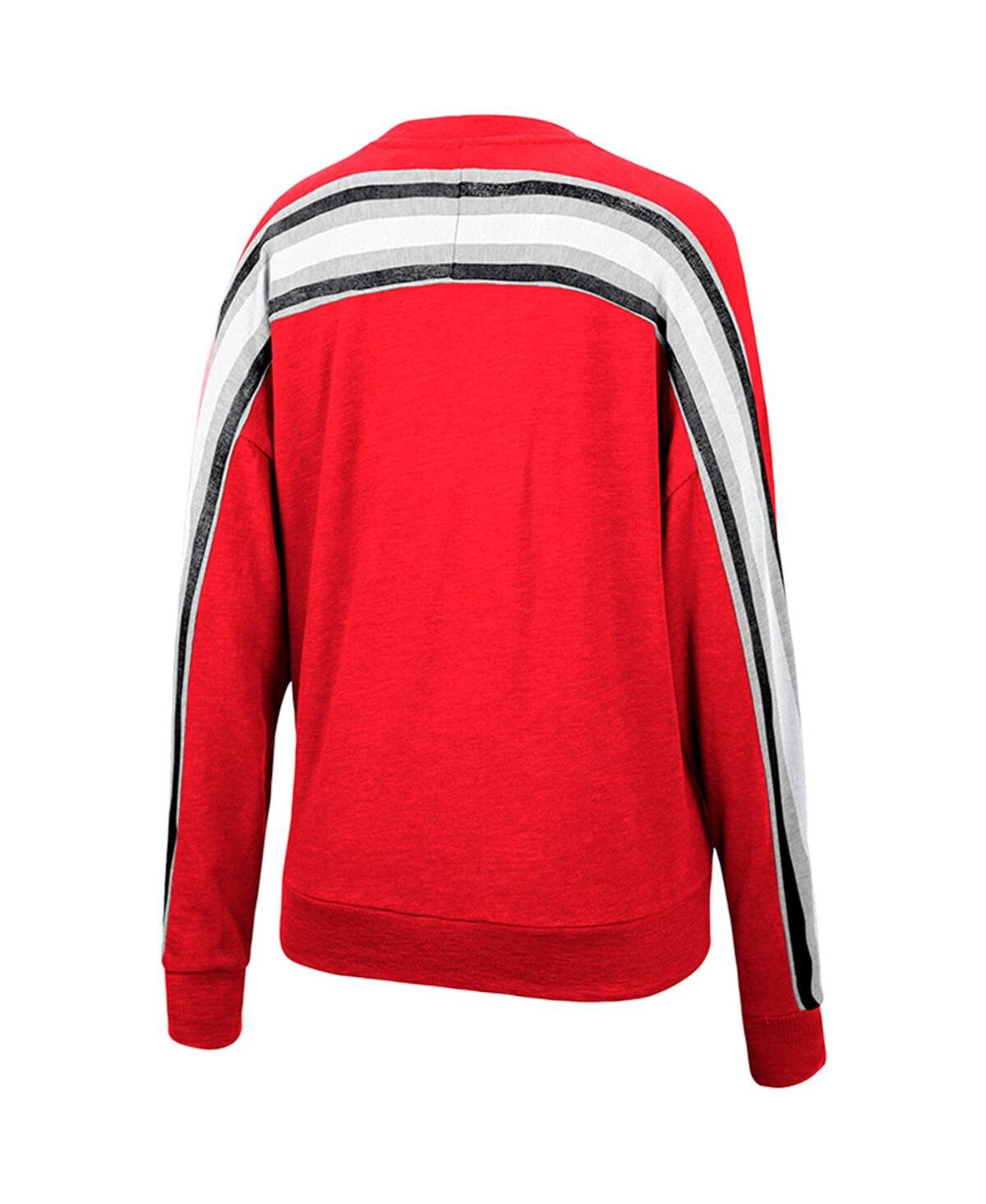 Shop Colosseum Women's  Heathered Red Wisconsin Badgers Team Oversized Pullover Sweatshirt