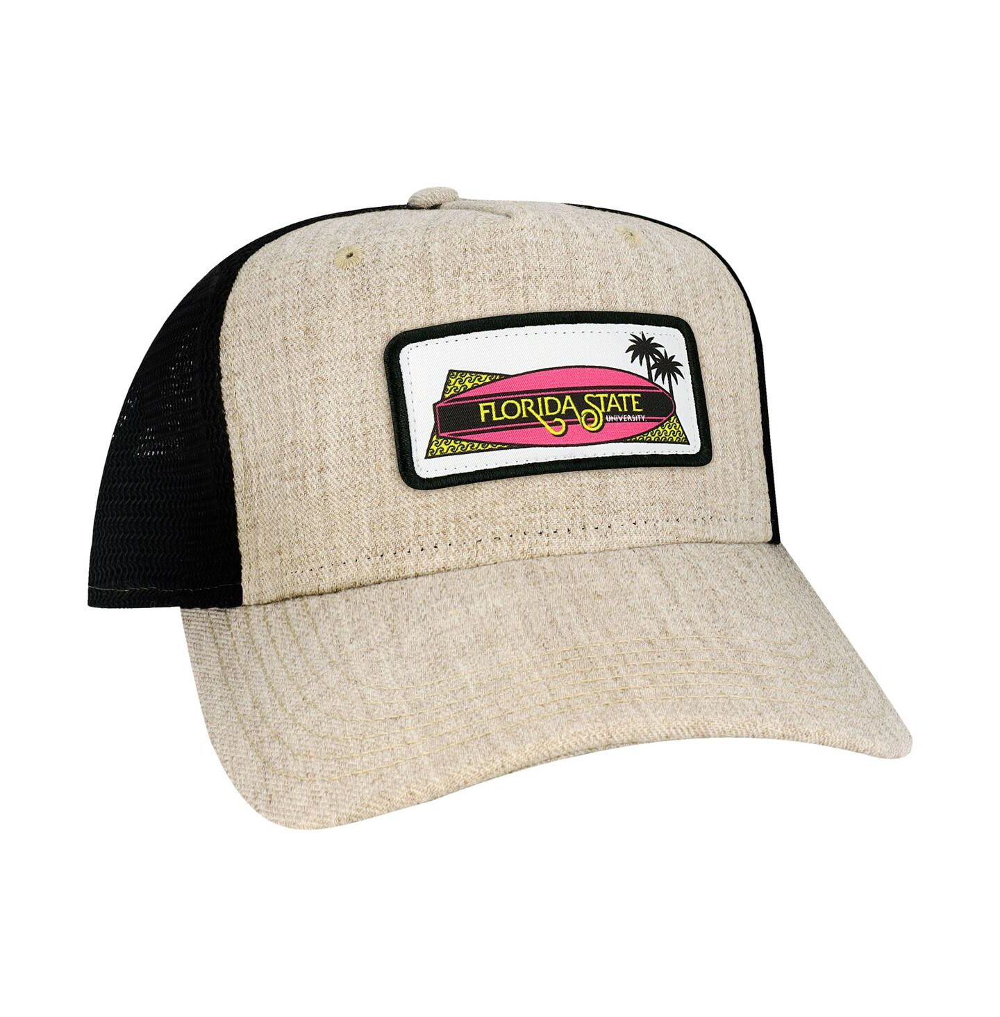 Мужская кепка League Collegiate Wear Tan Florida State Seminoles Beach Club Roadie Trucker Snapback Adjustable Hat — фото 4
