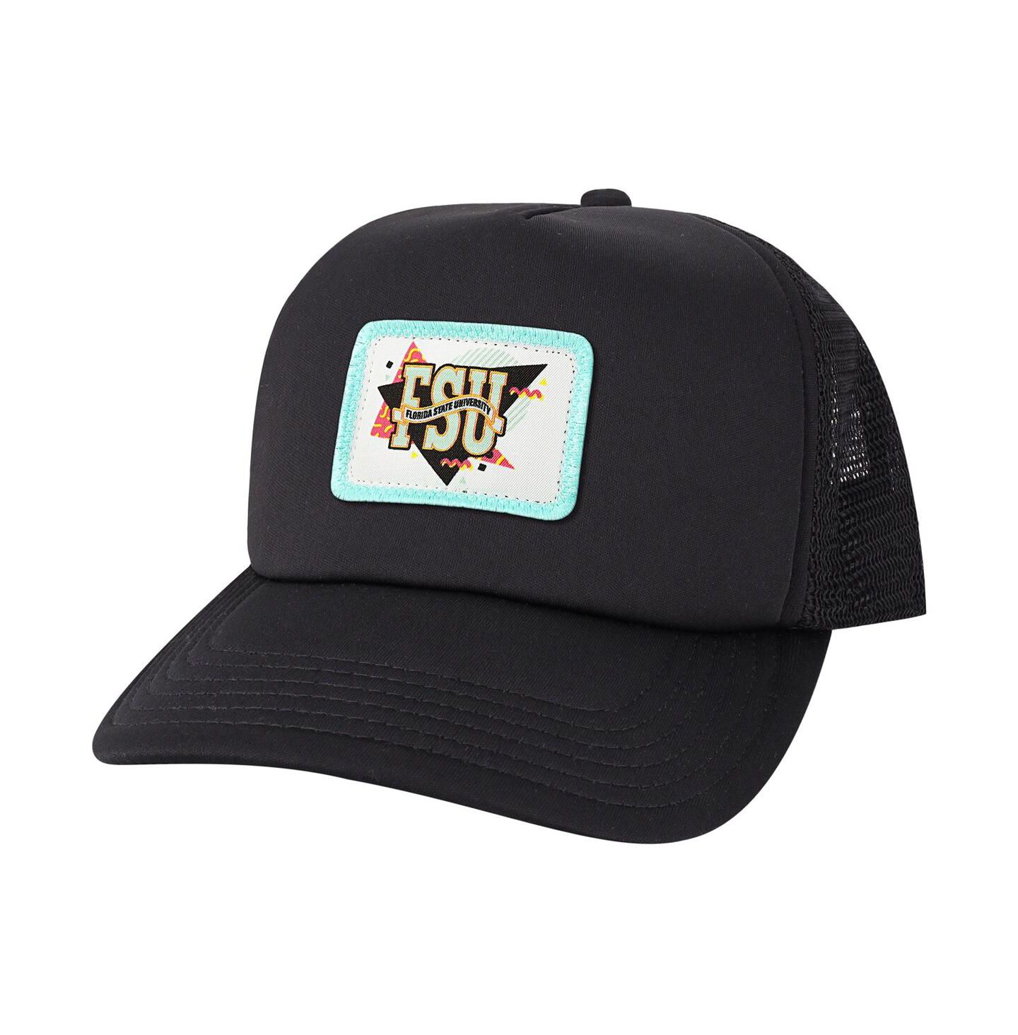 Мужская кепка League Collegiate Wear Black Florida State Seminoles Beach Club Laguna Trucker Snapback Adjustable Hat — фото 2