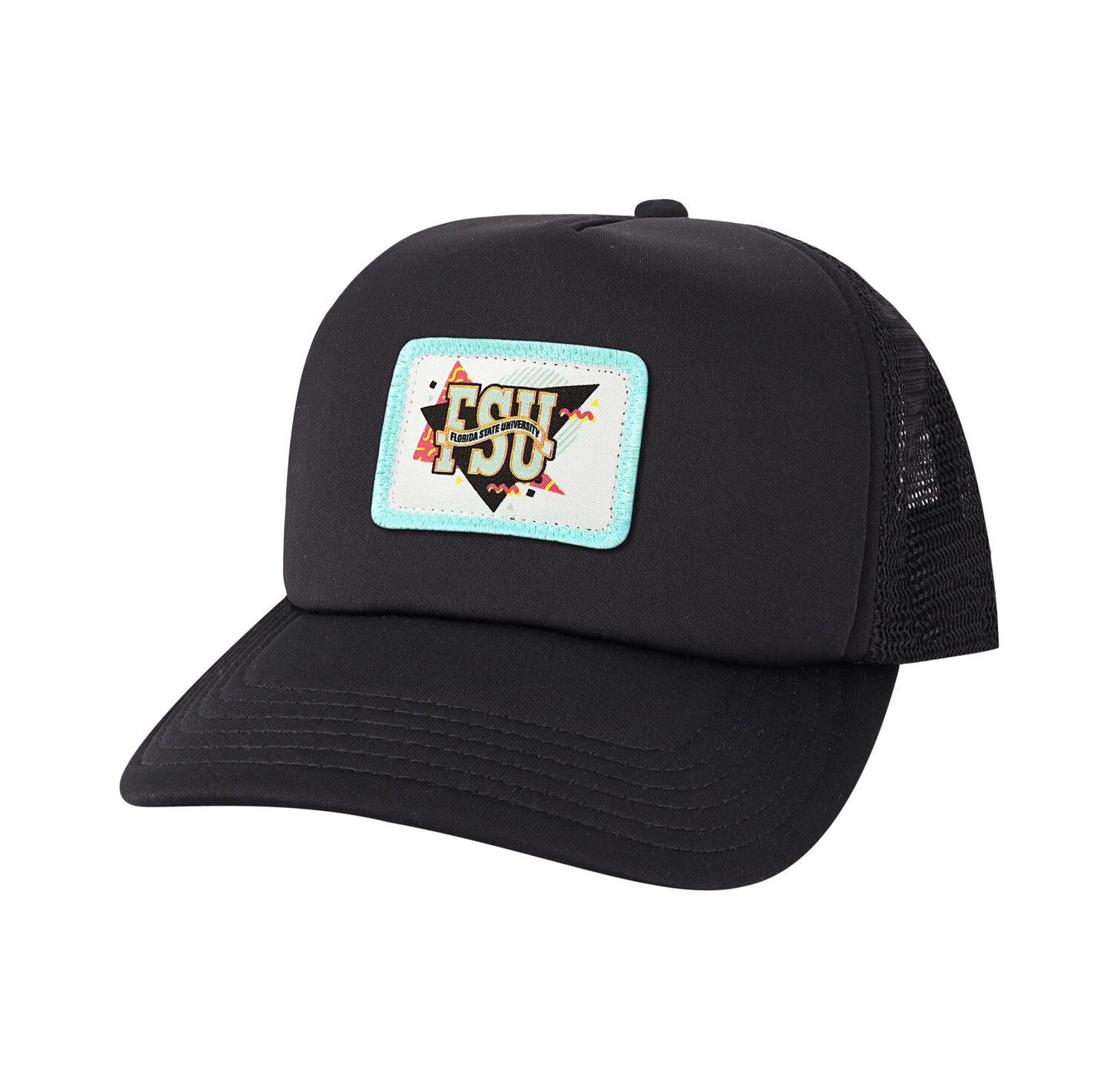 Men's Black Florida State Seminoles Beach Club Laguna Trucker Snapback Adjustable Hat
