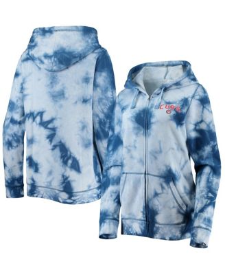 Women's Royal Chicago Cubs Tie-Dye Full-Zip Hoodie