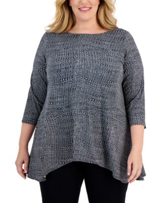 Alfani - Plus Size Printed Swing Top, Created for Macy's