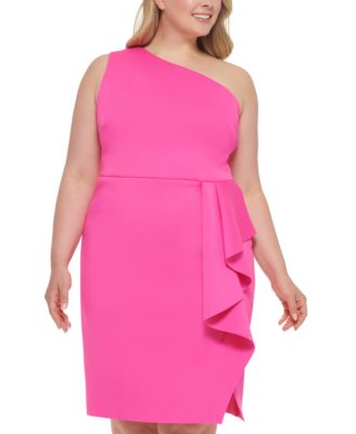 Eliza J Plus Size One-Shoulder Ruffled Dress - Macy's