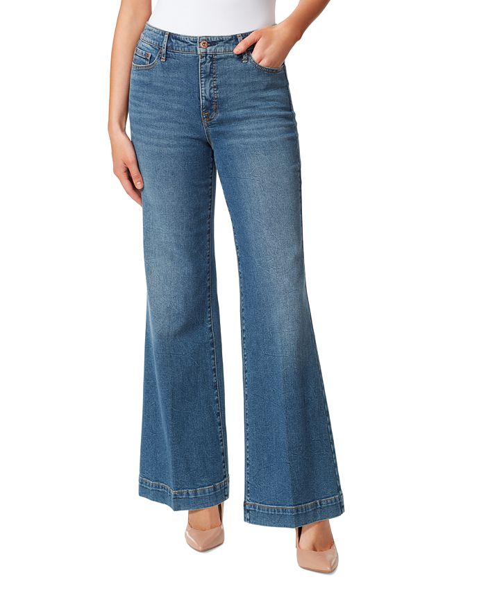 Jessica Simpson Women's True Love Wide-Leg Trouser Jeans - Macy's