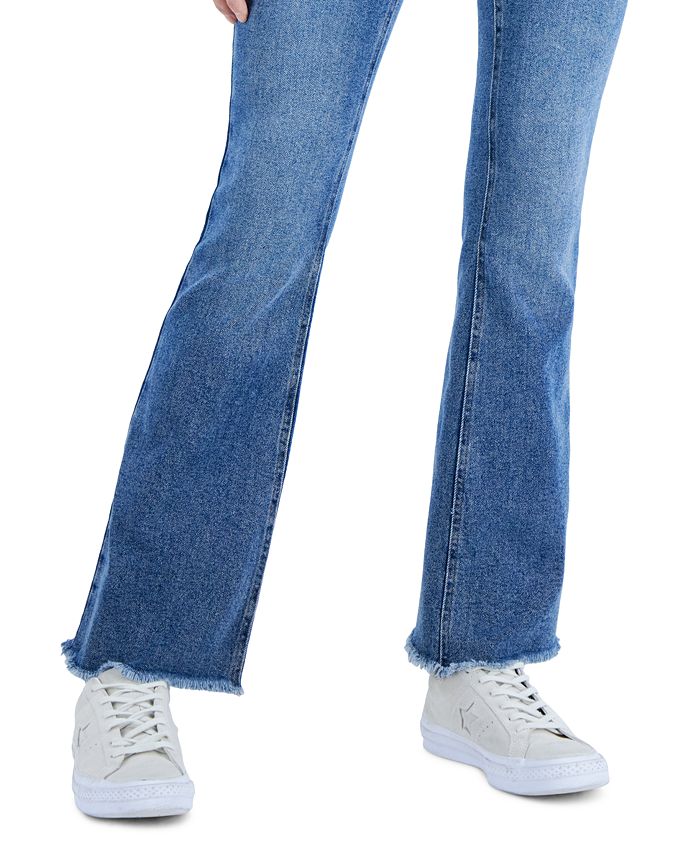 Tinseltown Juniors' HighRise FrayedHem Flare Jeans, Created for Macy