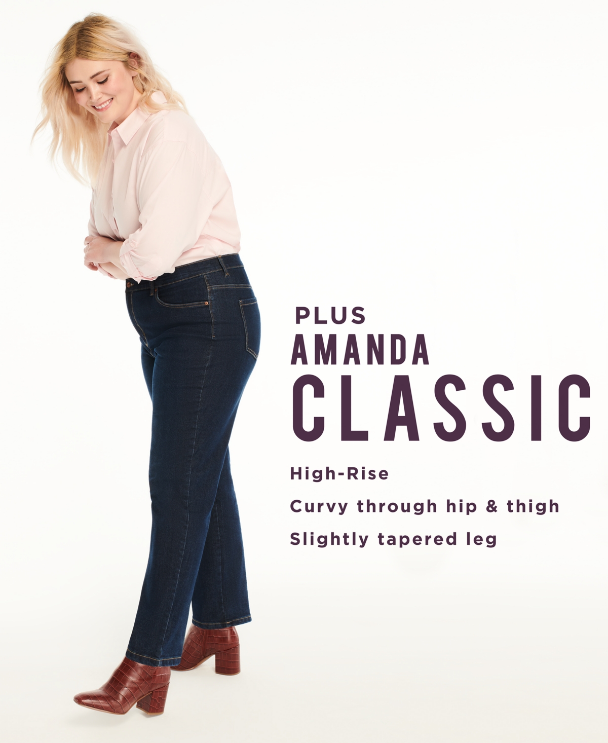 Shop Gloria Vanderbilt Plus Size Amanda Jean, In Regular & Short In Zermatt