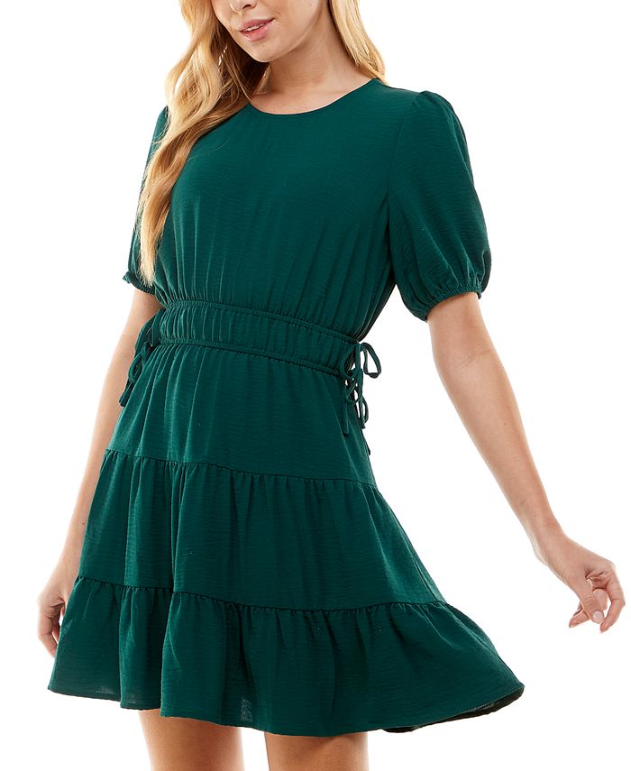City Studios Juniors' Tiered PuffedSleeve Dress Macy's