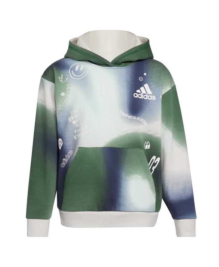 adidas Big Boys Long Sleeve Optimist Allover Print Pullover Hoodie Macy's