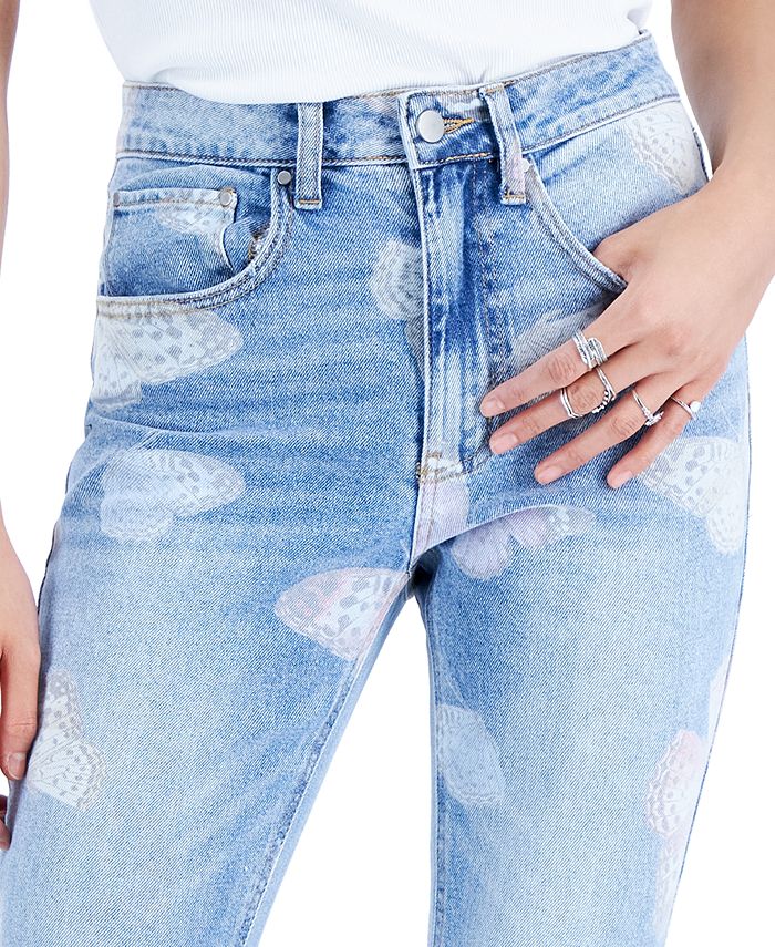Tinseltown Juniors' FlareLeg ButterflyPrint Jeans Macy's