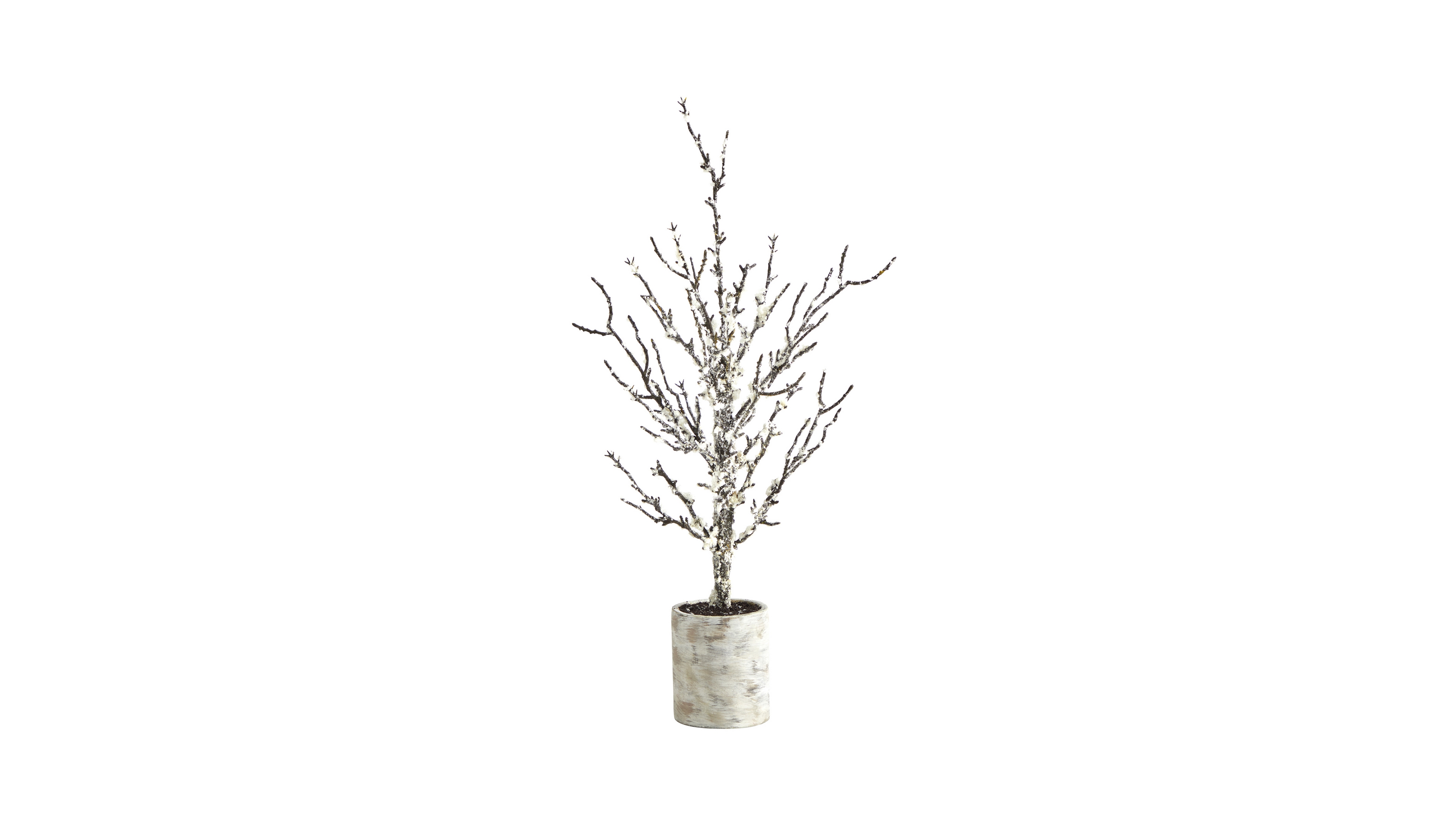 Snowed Twig Artificial Tree In Decorative Planter, 24"