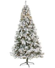 Nearly Natural Inc 5' Flocked Grand Northern Rocky Fir Artificial Christmas  Tree with Warm Micro (Multifunction with Remote Control) LED Lights