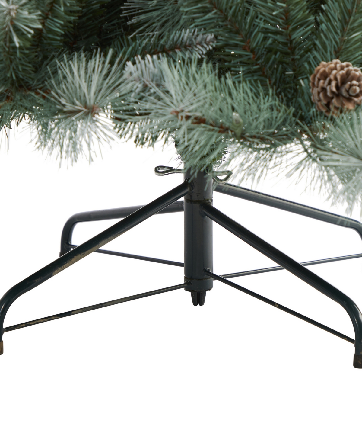 Frosted Tip British Columbia Mountain Pine Artificial Christmas Tree with Lights, Pinecones and Bendable Branches, 84"