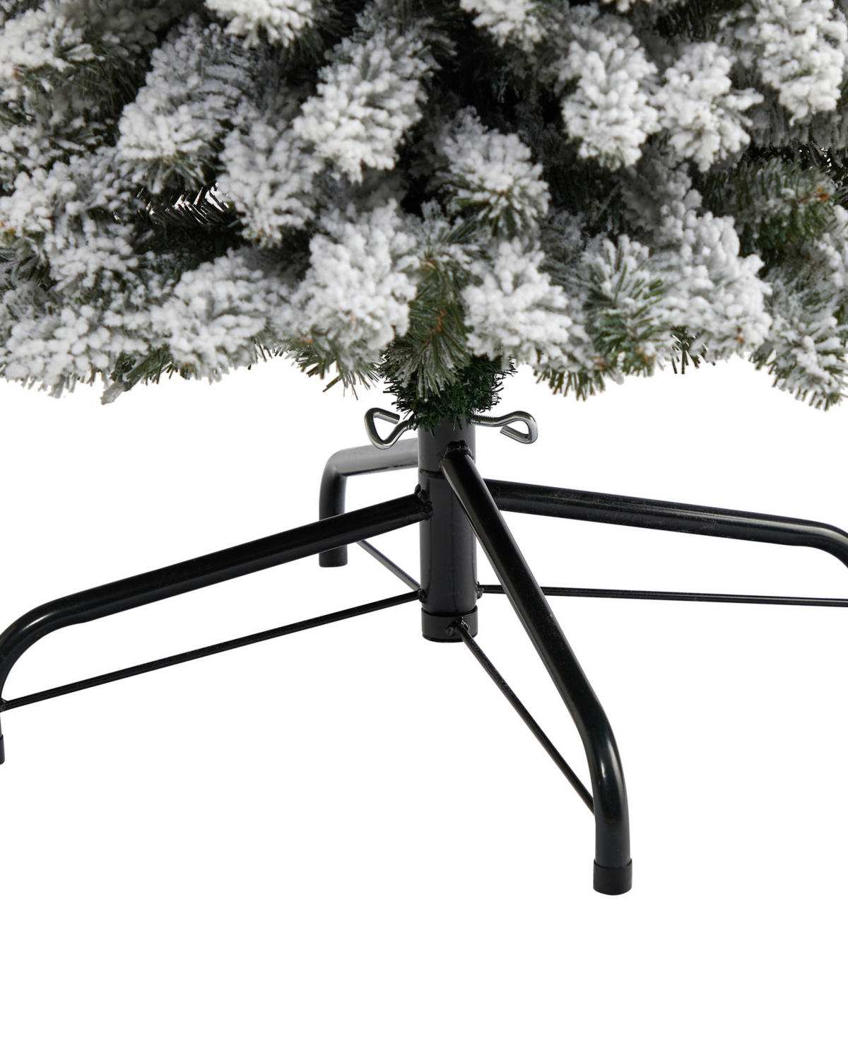 Flocked Pencil Artificial Christmas Tree with Lights and Bendable Branches, 84"