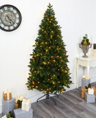 Nearly Natural Grand Teton Spruce Flat Back Artificial Christmas Tree ...