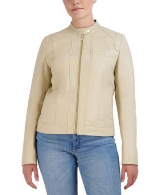 Cole haan leather moto jacket women's best sale