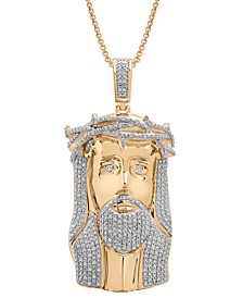 Men's Diamond Christ 22" Pendant Necklace (1/2 ct. t.w.) in 14k Gold-Plated Sterling Silver