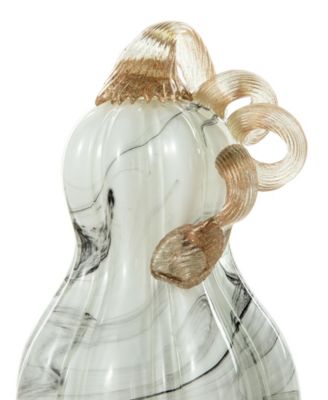 Faux Marble Glass Pumpkin Gourd Set, 3 Piece