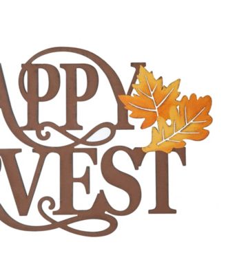 Metal "Happy Harvest" Wall Decor, 23.75"